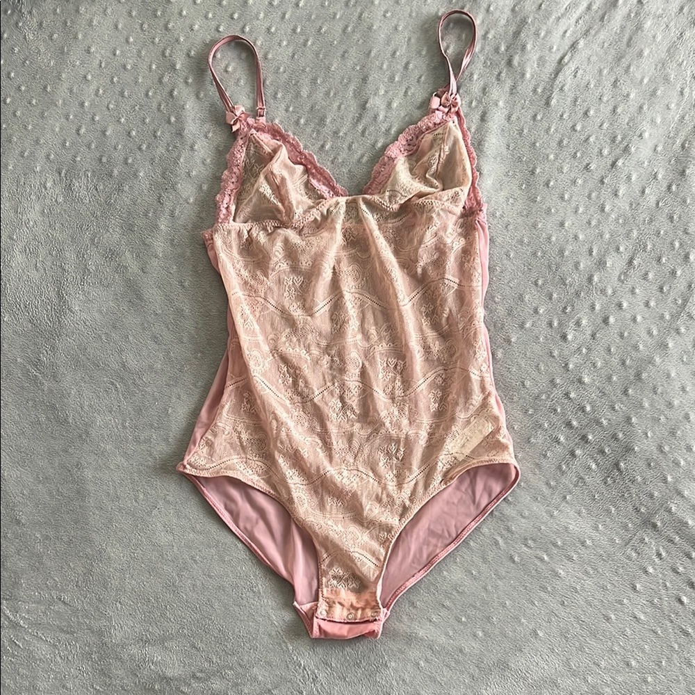 Vintage Pink Lace Bodysuit